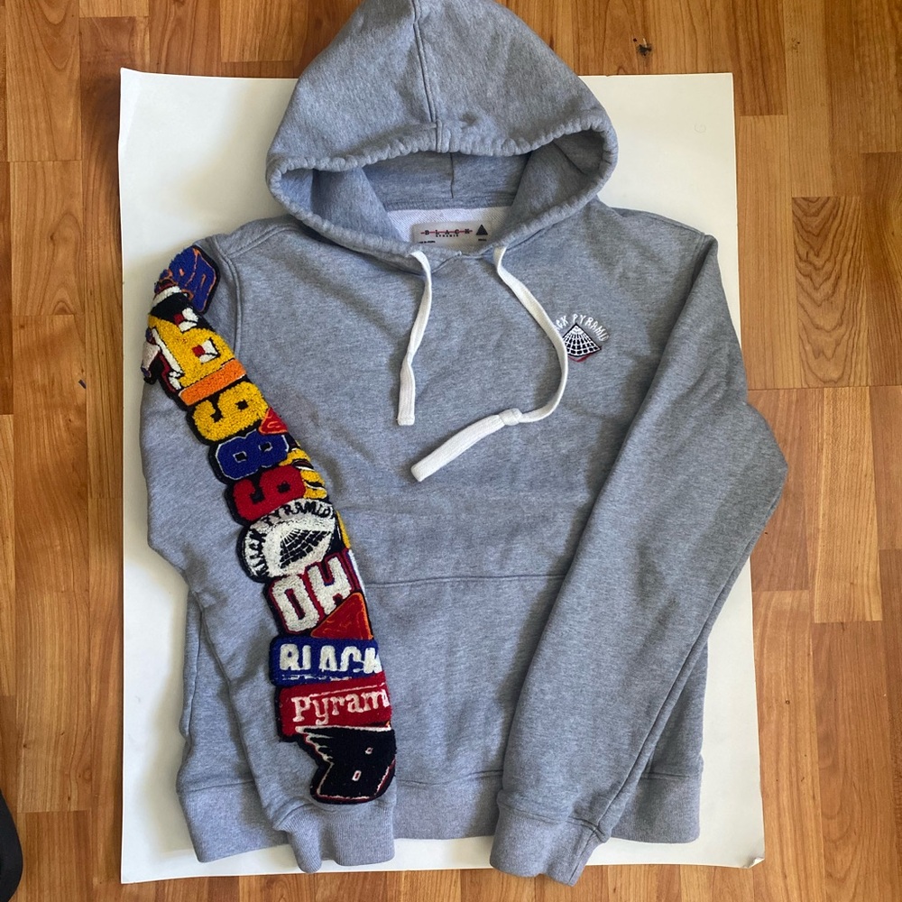 Black Pyramid Mens S Grey Hoodie